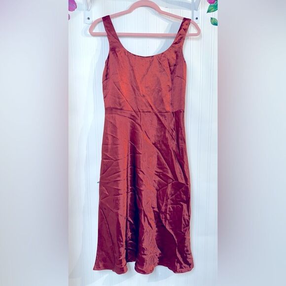 Vince Brown Sleeveless Scoop Neck Midi Dress Sz 0 - Picture 2 of 5